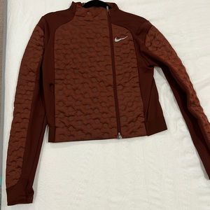 NIKE Aeroloft Womens Red-Brown Small Puffed Jacket